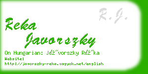 reka javorszky business card